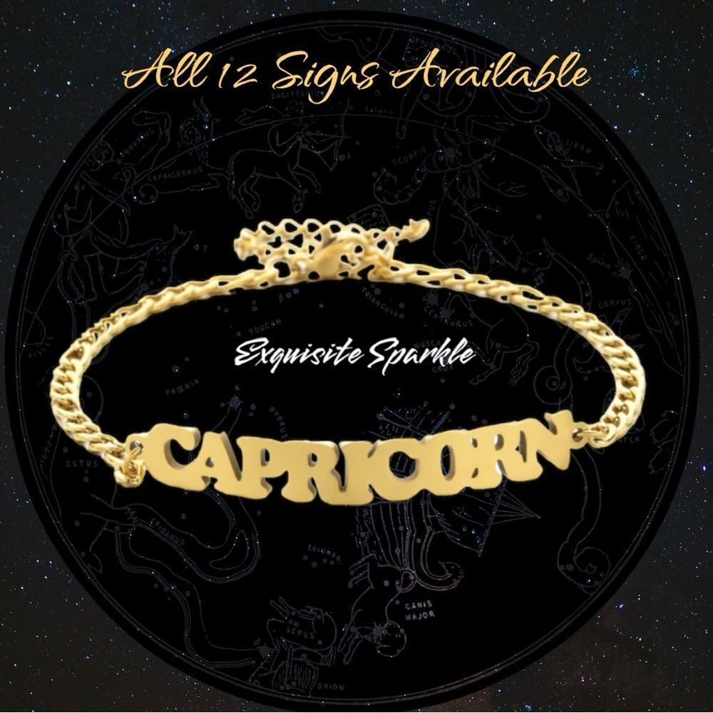 COPY - ⭐️10k Gold Constellation Nameplate Bracelet / Anklet Figaro Style Chain